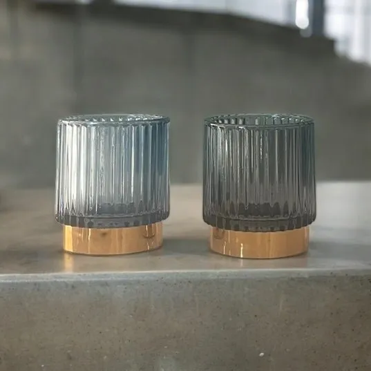 Minimalist Botanical Love Ribbed Candle Holder