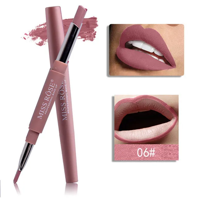 MISS ROSE 8 Color Double-end LipstickLasting