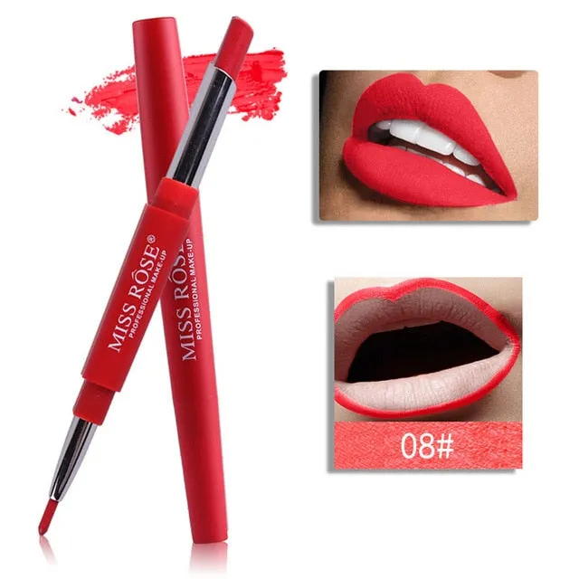 MISS ROSE 8 Color Double-end LipstickLasting