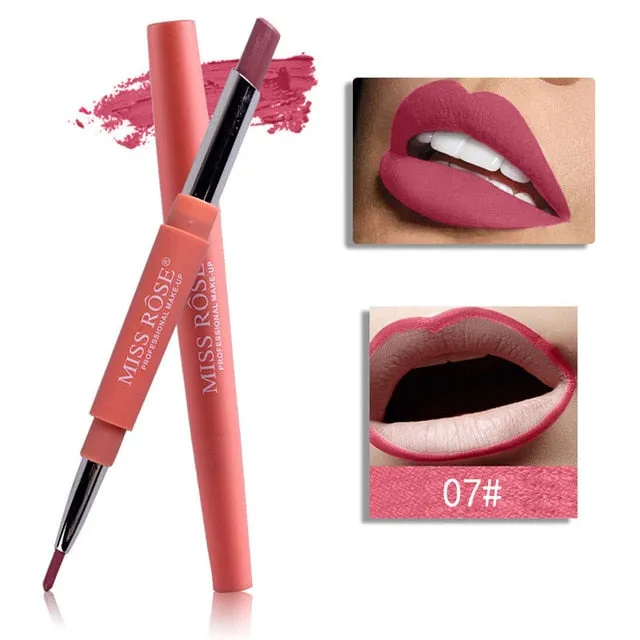 MISS ROSE 8 Color Double-end LipstickLasting