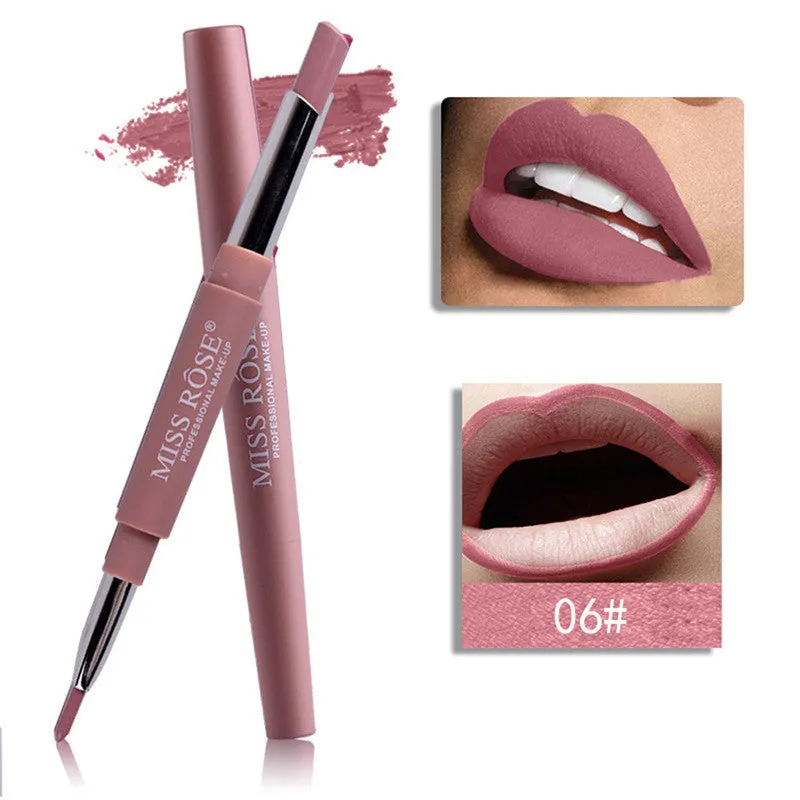 MISS ROSE 8 Color Double-end LipstickLasting