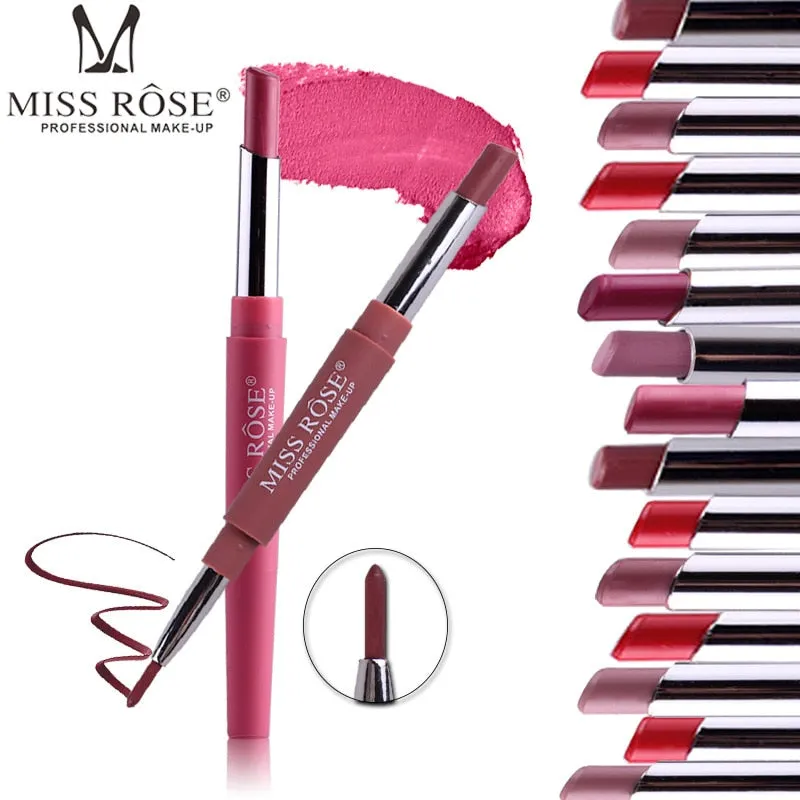 Miss Rose Matte Lipstick 2 In 1 Waterproof Lipliner