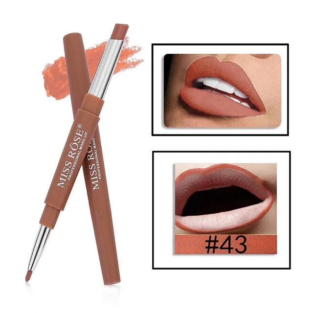 Miss Rose Matte Lipstick 2 In 1 Waterproof Lipliner