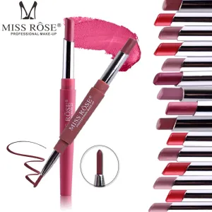 Miss Rose Matte Lipstick 2 In 1 Waterproof Lipliner