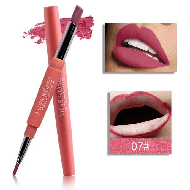 Miss Rose Matte Lipstick 2 In 1 Waterproof Lipliner