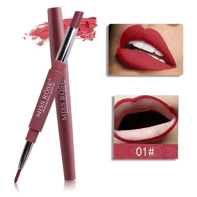 Miss Rose Matte Lipstick 2 In 1 Waterproof Lipliner