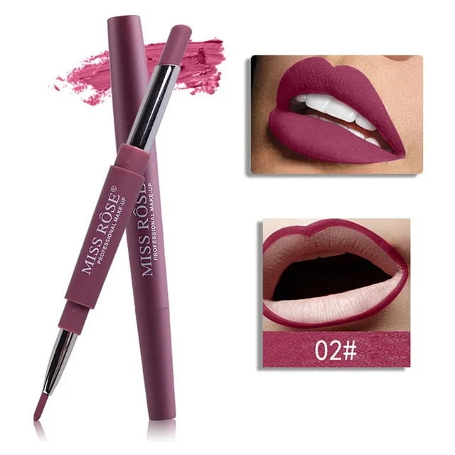 Miss Rose Matte Lipstick 2 In 1 Waterproof Lipliner