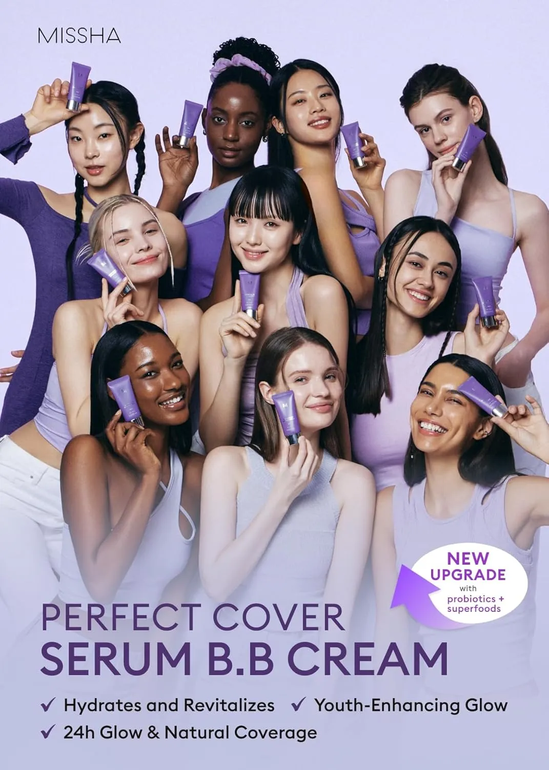 MISSHA M PERFECT COVER SERUM BB CREAM No.23 Natural Beige-Light/Medium with Cool/Neutral Undertone, Skin Tint, Tinted Moisturizer, Skin Care Foundation Makeup,Superfood Complex,Glass Skin, 1.18 Fl oz