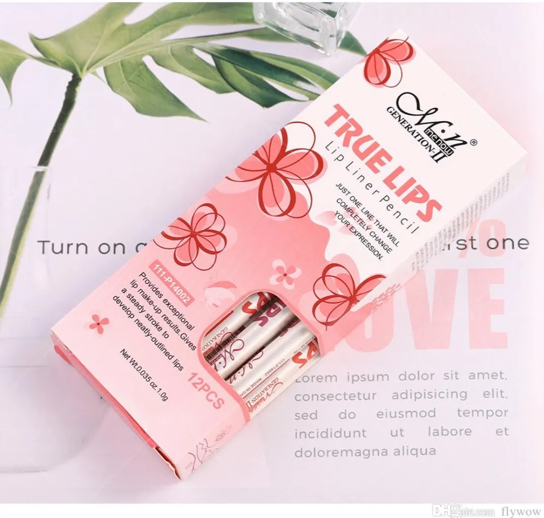 M.n MENOW Brand Make Up True Lips 12Color Lip Liner Pencil Waterproof Professional Lip Liner 