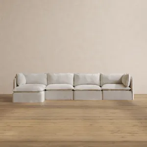 Modular Washable 4-Seater Sectional in Powder | Memorix  Seat | Contour Pillow