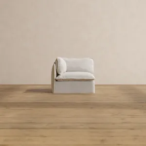 Modular Washable End Chair - Left in Powder | Deluxe  Seat | Contour Pillow