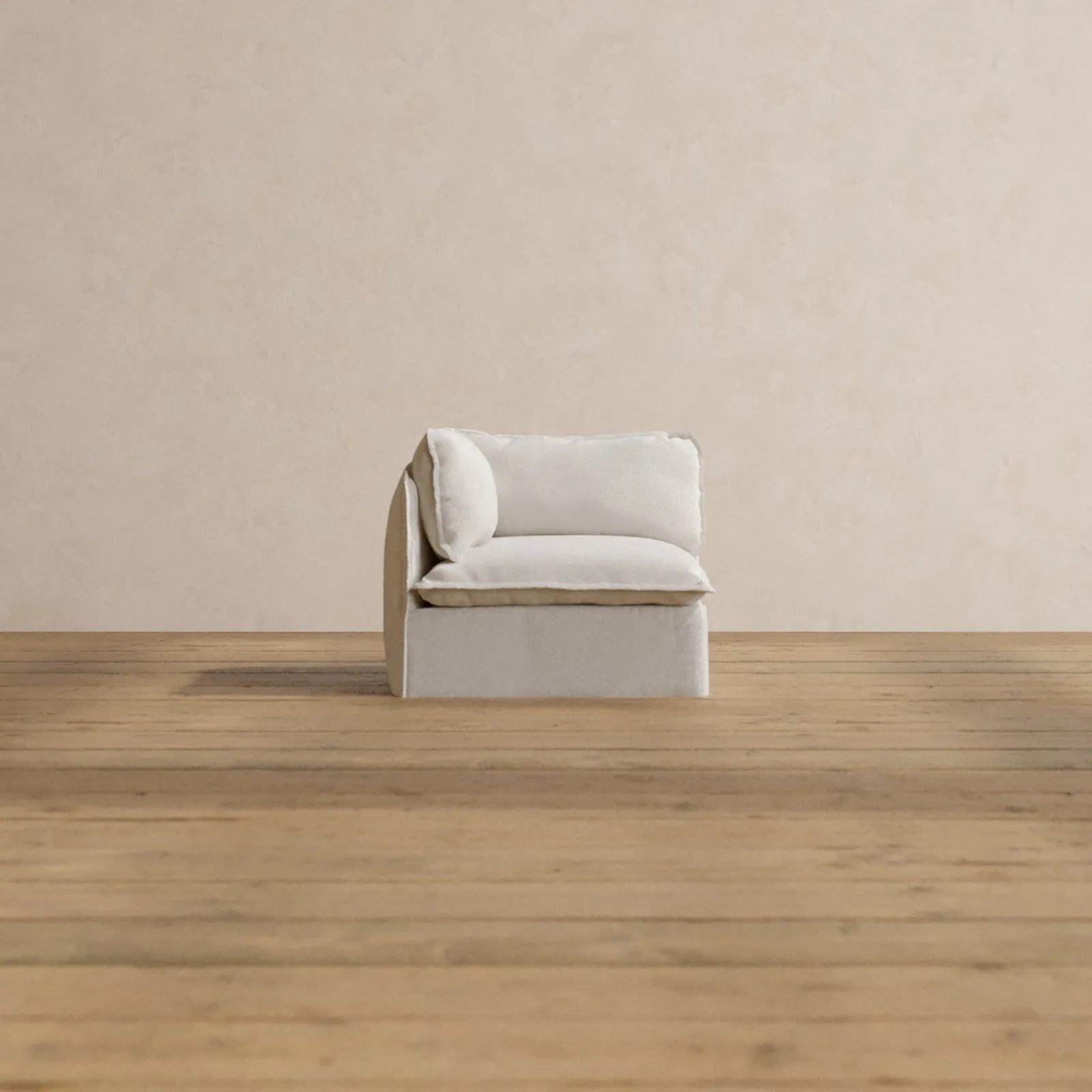 Modular Washable End Chair - Left in Powder | Deluxe  Seat | Contour Pillow