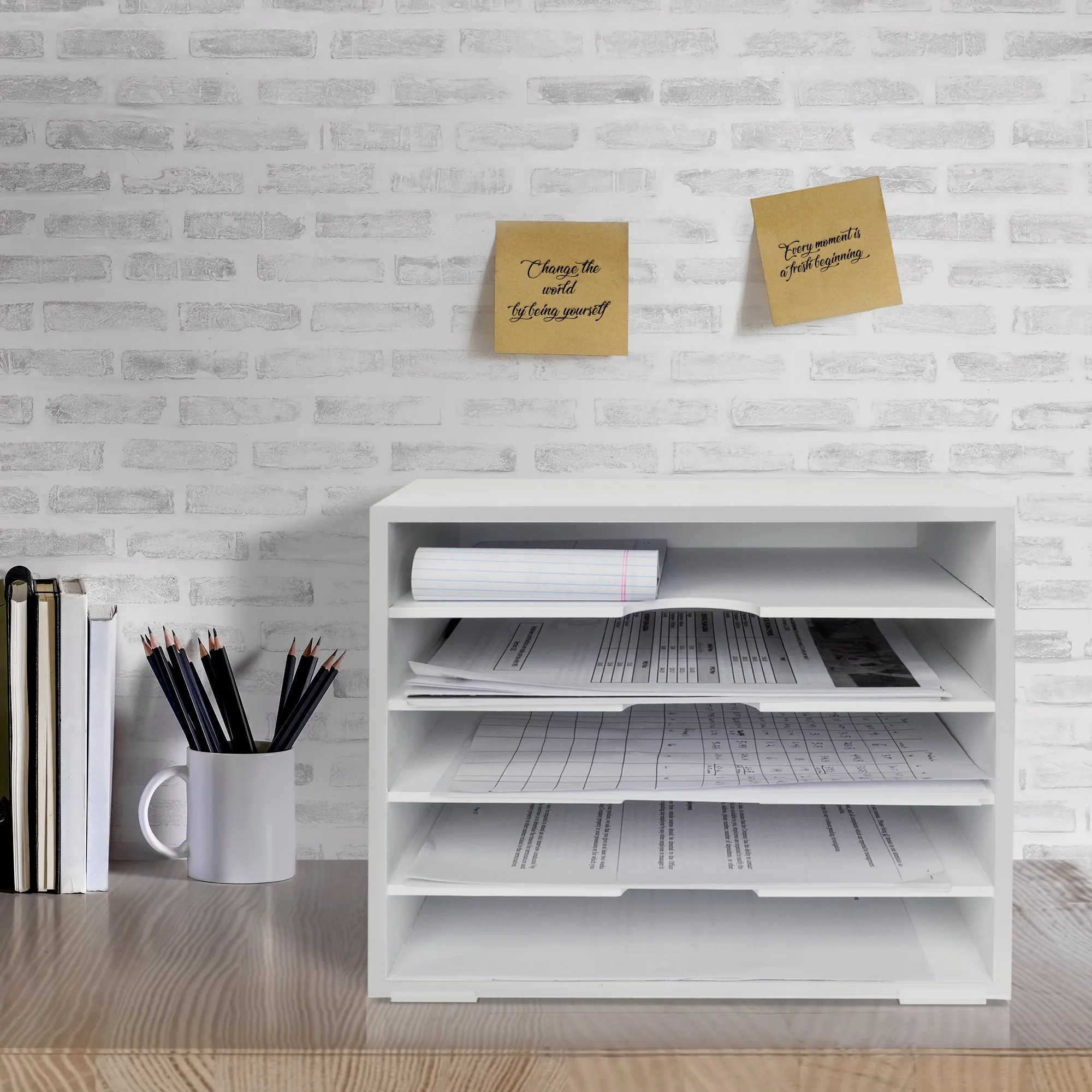 Multi-Purpose Document Desk Organizer with 5 Shelves