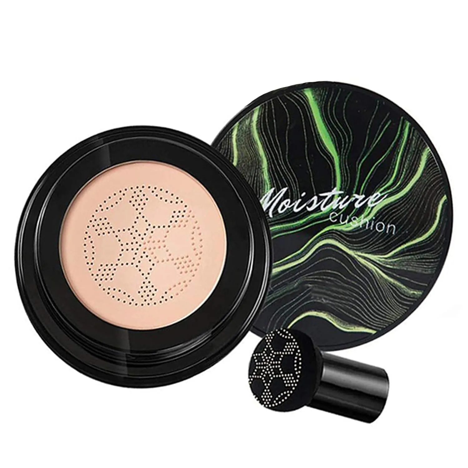 Mushroom Head Air Cushion CC Cream Foundation, Moisturizing BB Cream Foundation, Long-Lasting Blemish Coverage, Matte Even Skin Tone Nude Makeup Base Primer (02#, Natural)
