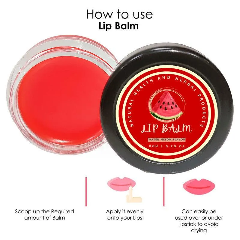 Natural Health and Herbal products Exotic Water-Melon Fusion Lip Revitalizer Soft Lips Natural Liptint bibirkering 12 Hrs Miniaturization, Long Lasting, Romantic, Kissable, Smooth Enriched, Care- 8g
