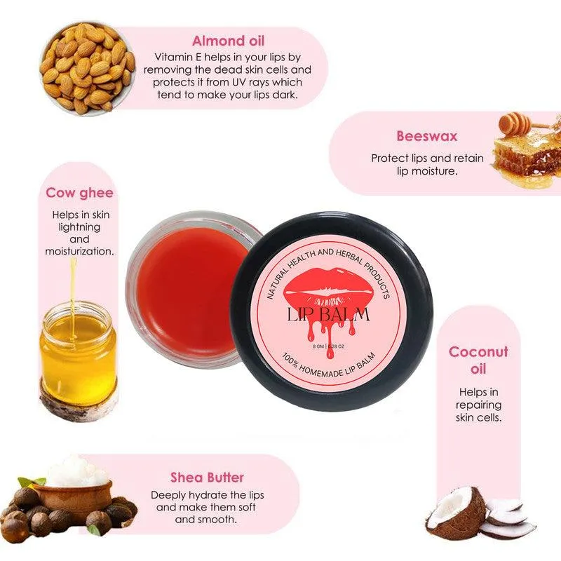 Natural Health and Herbal products Water-Melon Kisses Lip Saver: Smooth, Soft & Irresistible Bright lips 12 Hours 12 Hrs Miniaturization, Long Lasting, Romantic, Kissable, Smooth Enriched, LipCare- 8g