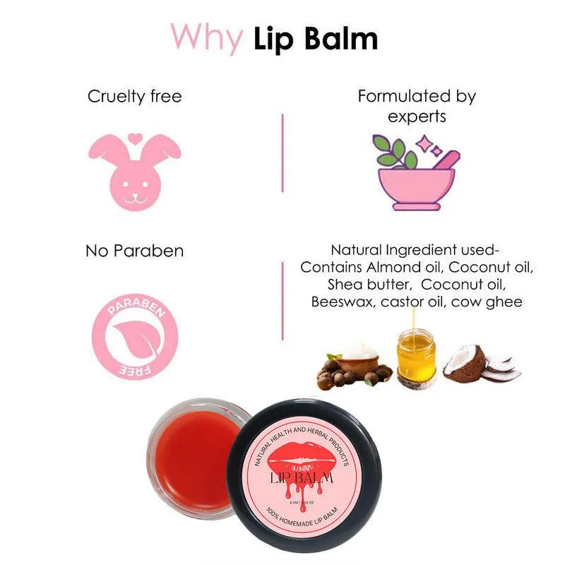 Natural Health and Herbal products Water-Melon Kisses Lip Saver: Smooth, Soft & Irresistible Bright lips 12 Hours 12 Hrs Miniaturization, Long Lasting, Romantic, Kissable, Smooth Enriched, LipCare- 8g