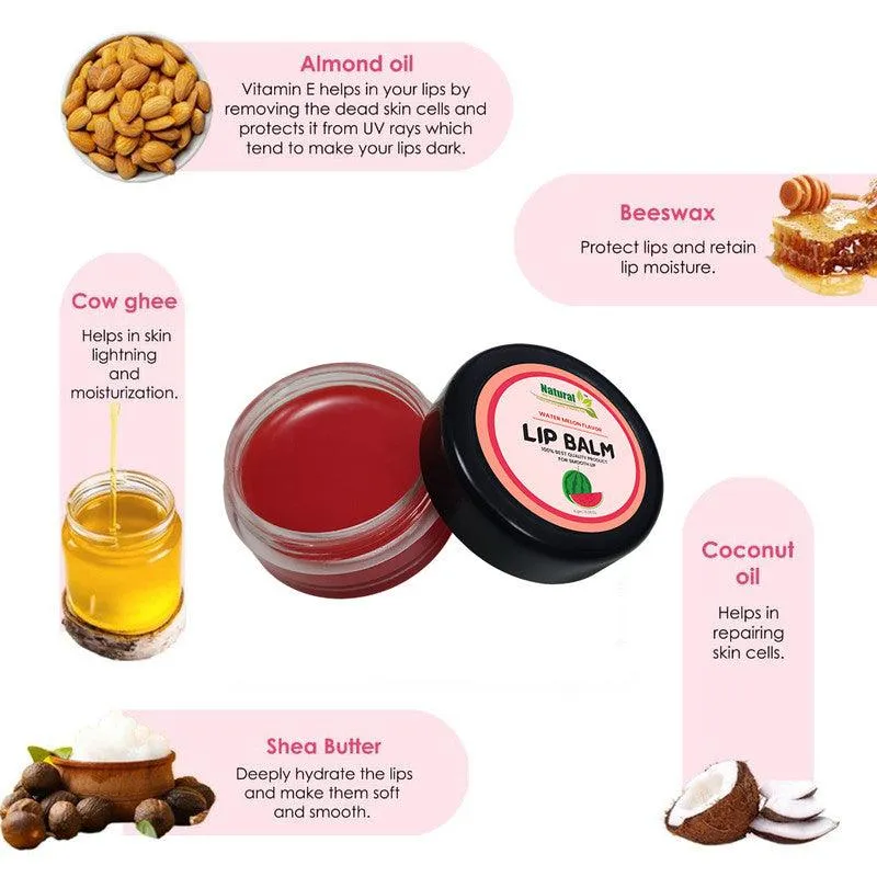 Natural Health and Herbal products Zesty Water-Melon-Infused Lip Balm: Red Tinted Delight for Your Bright Lips 12 Hrs Miniaturization, Long Lasting, Romantic, Kissable, Smooth Enriched, Lip Care- 8g