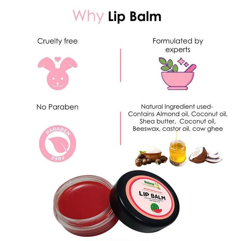 Natural Health and Herbal products Zesty Water-Melon-Infused Lip Balm: Red Tinted Delight for Your Bright Lips 12 Hrs Miniaturization, Long Lasting, Romantic, Kissable, Smooth Enriched, Lip Care- 8g
