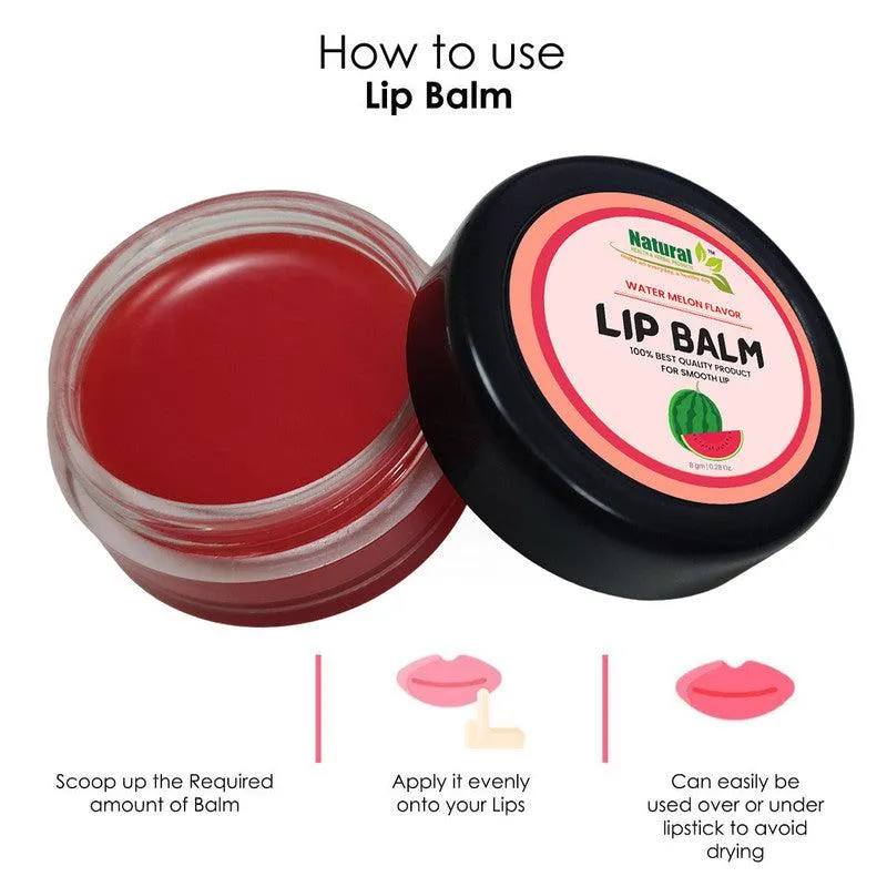 Natural Health and Herbal products Zesty Water-Melon-Infused Lip Balm: Red Tinted Delight for Your Bright Lips 12 Hrs Miniaturization, Long Lasting, Romantic, Kissable, Smooth Enriched, Lip Care- 8g