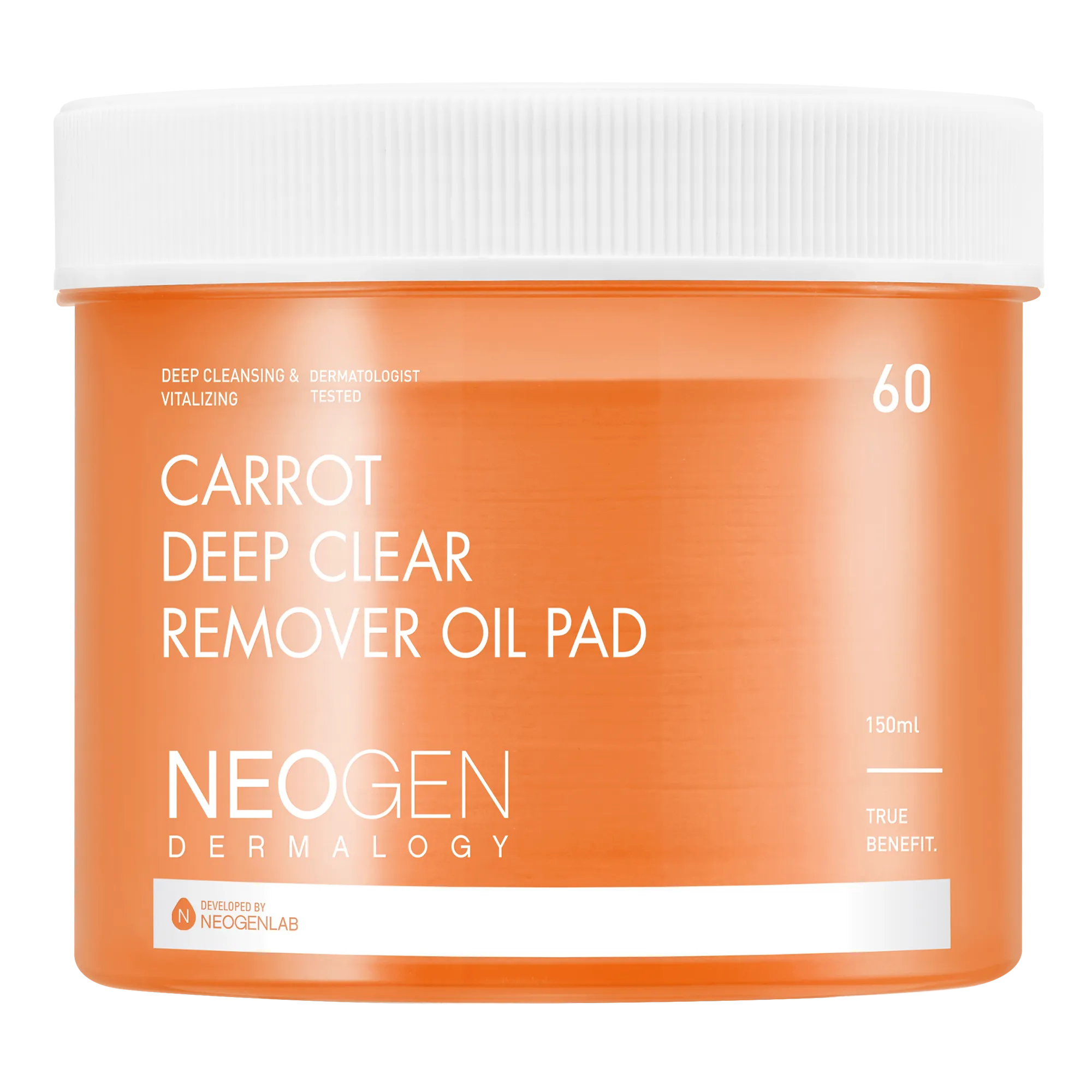 NEOGEN Carrot Deep Clear Remover Oil Pad شرائح تقشير وتهدئة البشرة بالجزر