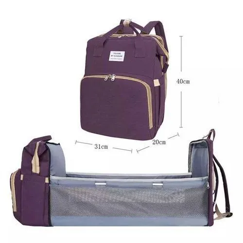 New 4 In1 Baby Backpack Convertible Lightweight Baby Diaper Bag Bed Multi-purpose Travel Waterproof Storage Bag For Stroller In Pink Colour