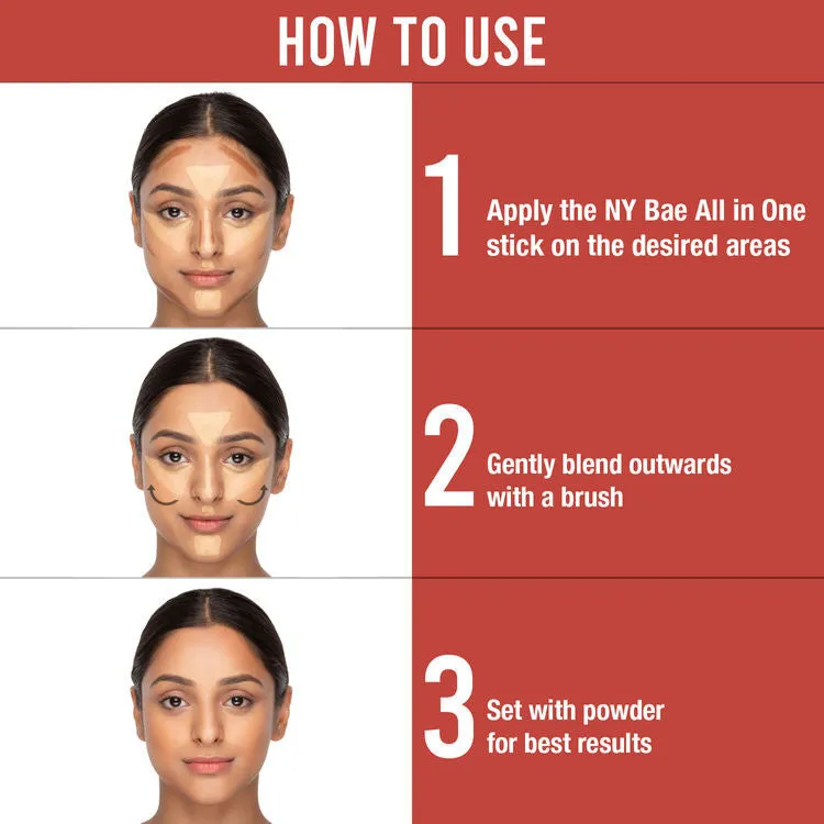 NY Bae All In One Stick| Foundation, Concealer, Contour, Colour Corrector| For Hiding Dark Spots On Dusky Skin| Flawless Texture| Shady In Chinatown- Orange Corrector 10