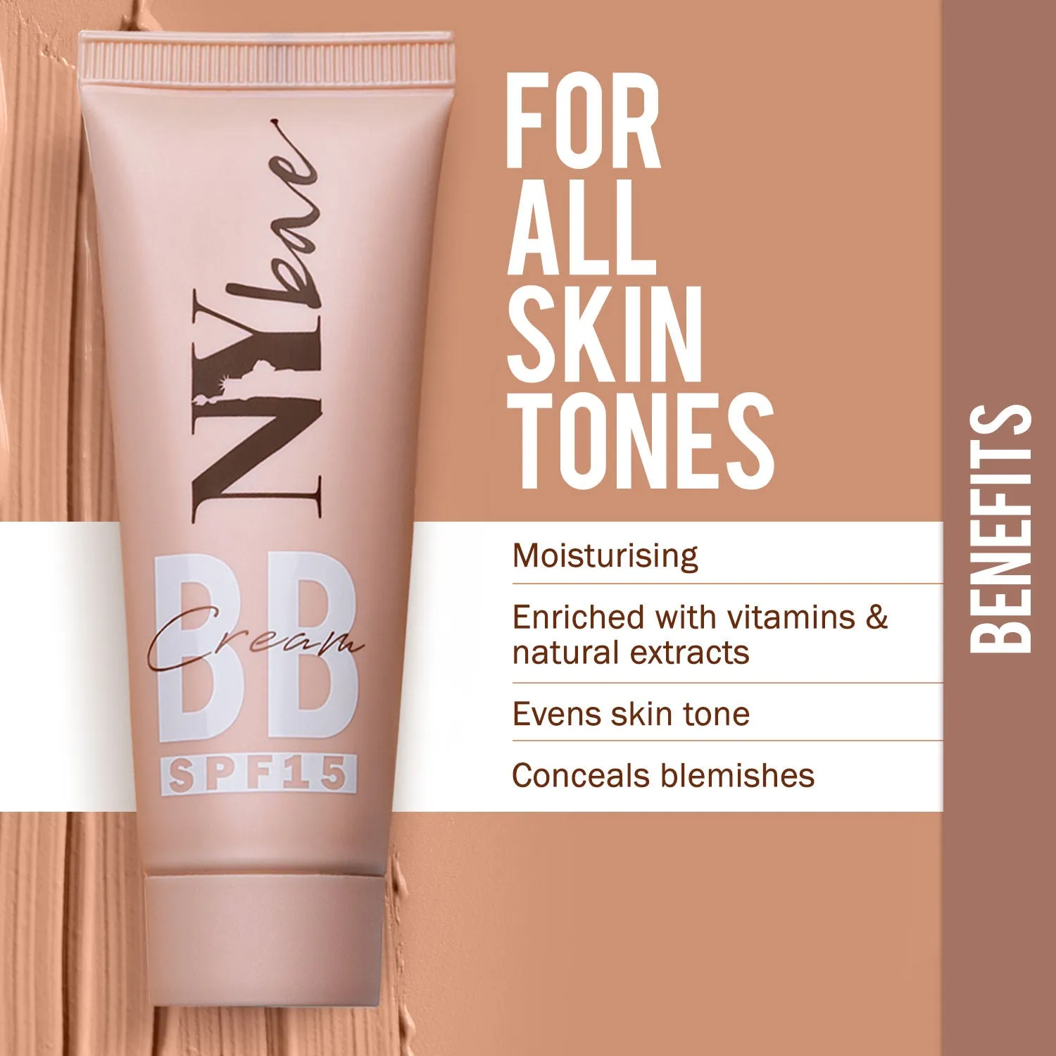 NY Bae BB Cream with SPF 15 - White Fudge 04 (25 g) | Fair Skin | Cool Undertone | Enriched with Vitamins | Covers Imperfections | UV Protection