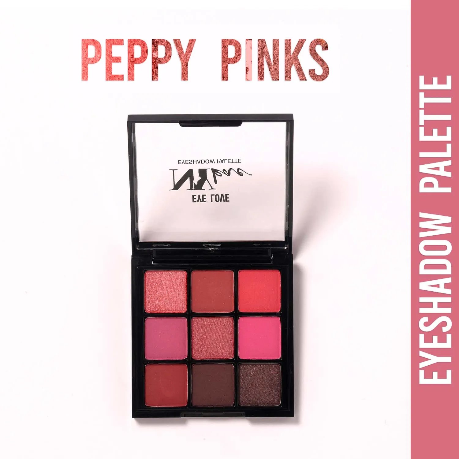 NY Bae Eye Love Eyeshadow Palette - Peppy Pinks 04 (9 g) | 9 In 1 Palette | Pink | Matte & Shimmer | Rich Colour | Long Wear | Super Blendable