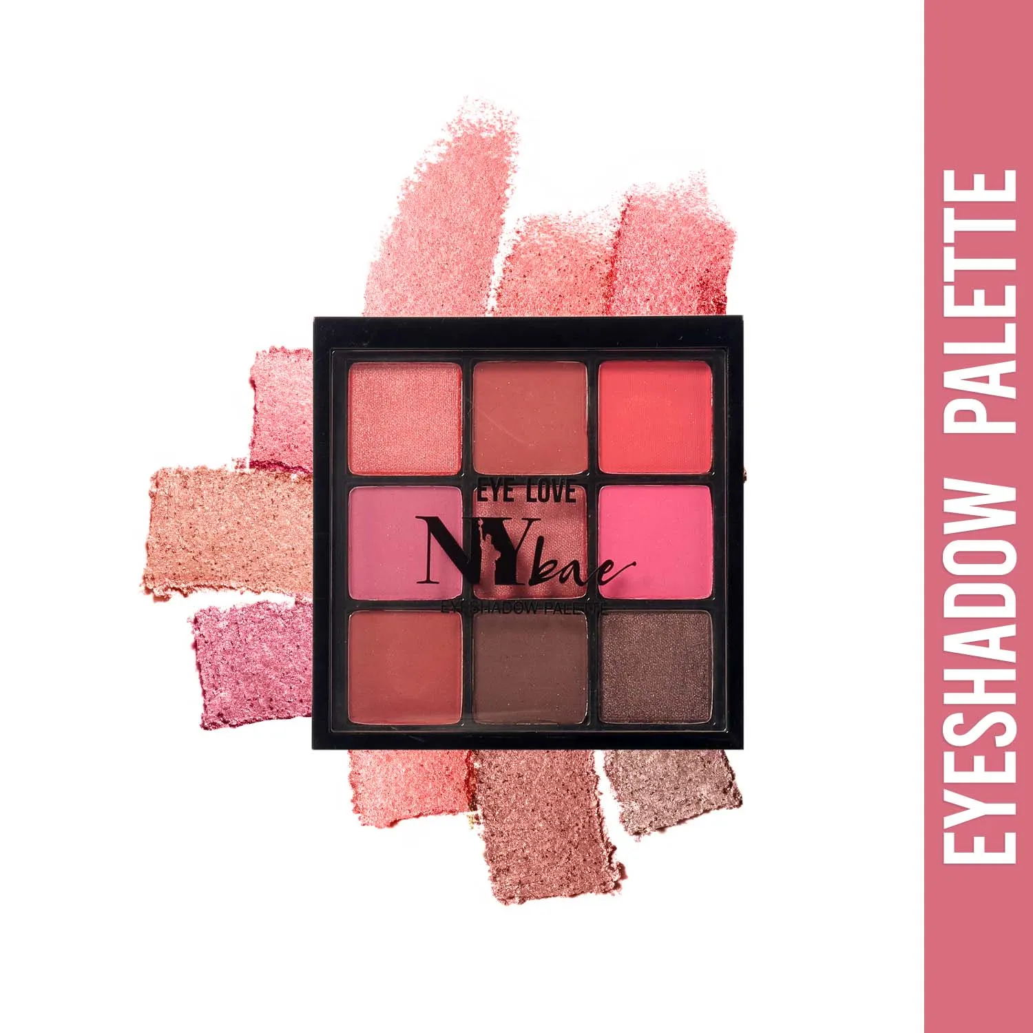NY Bae Eye Love Eyeshadow Palette - Peppy Pinks 04 (9 g) | 9 In 1 Palette | Pink | Matte & Shimmer | Rich Colour | Long Wear | Super Blendable