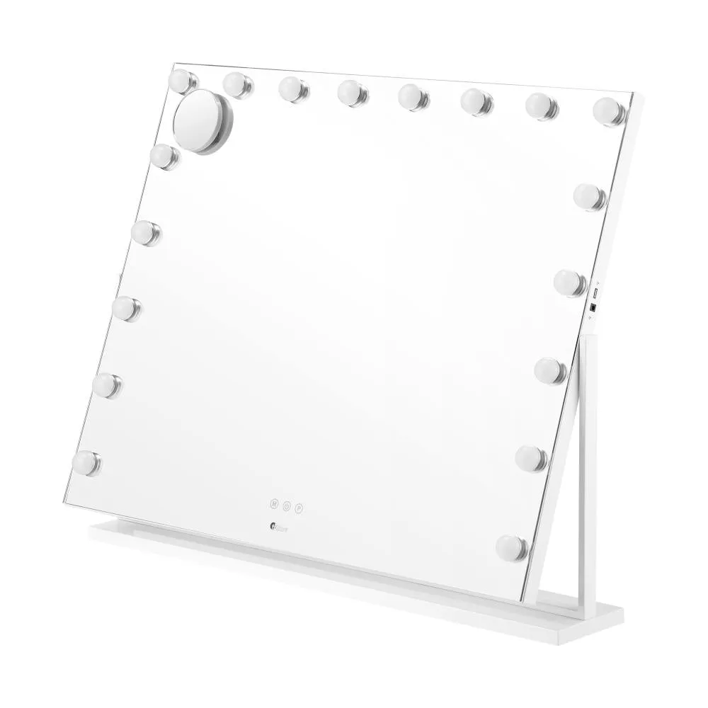 Oikiture Makeup Mirrors LED Bluetooth Rotatable 80x65cm