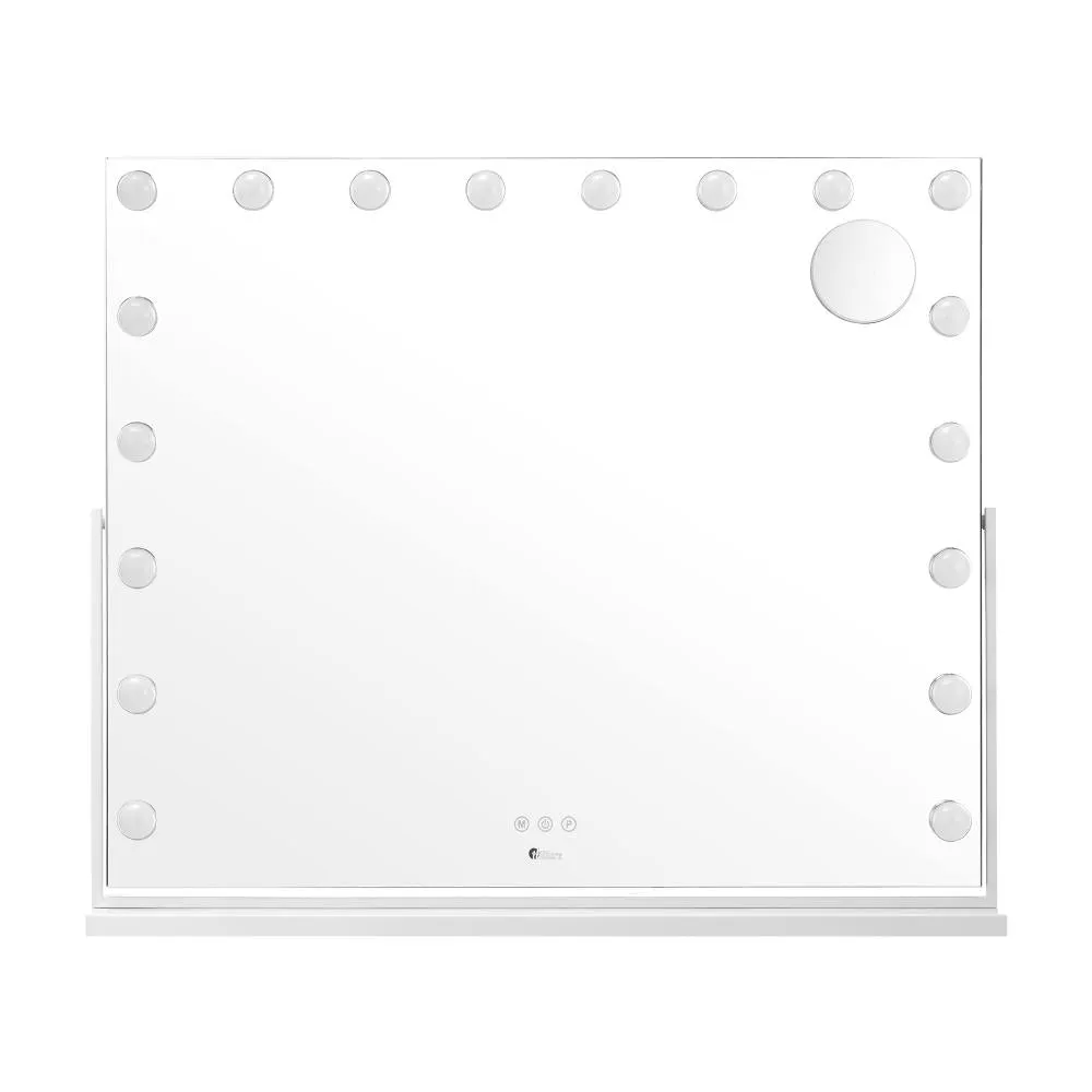 Oikiture Makeup Mirrors LED Bluetooth Rotatable 80x65cm
