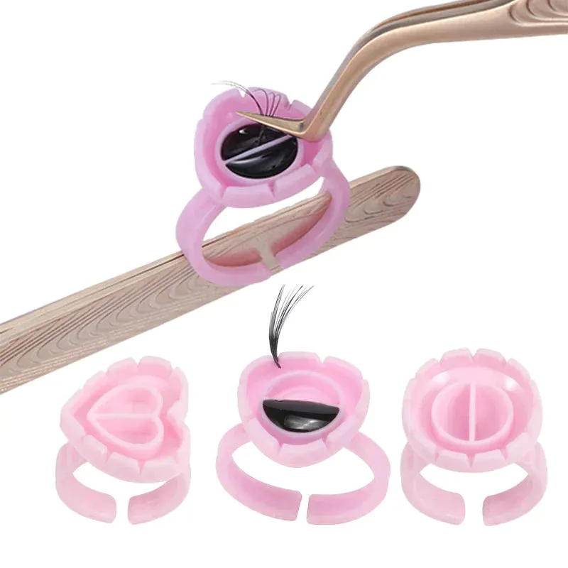OW Lashes Heart Glue Cups Eyelash Extension Glue Holder Glue Rings