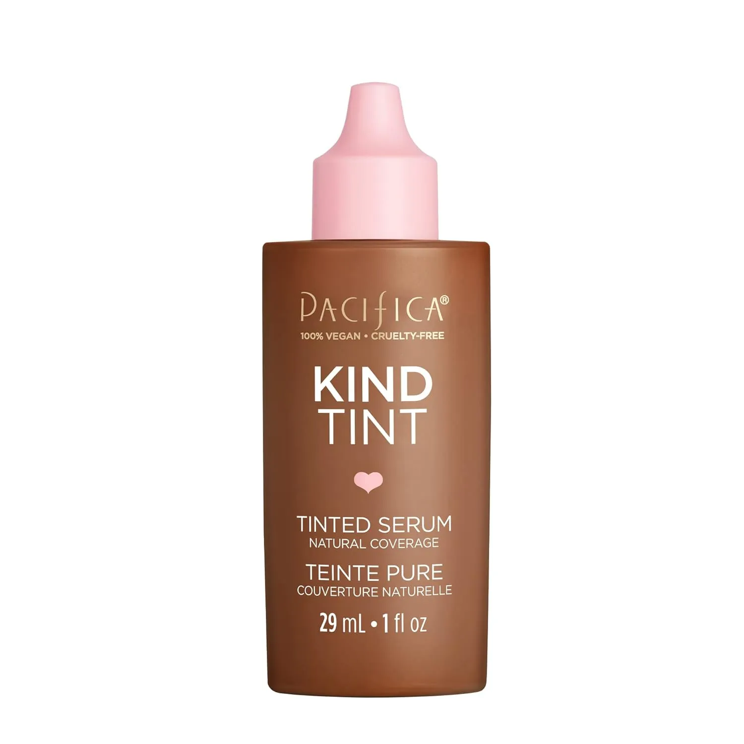 Pacifica Tinted Moisturizer  Kind Tint Serum, Lightweight Hydrating Foundation with Vegan Collagen & Hyaluronic Acid for Dewy Glow, Buildable Coverage, Vegan, 1 fl oz (Shade 04)