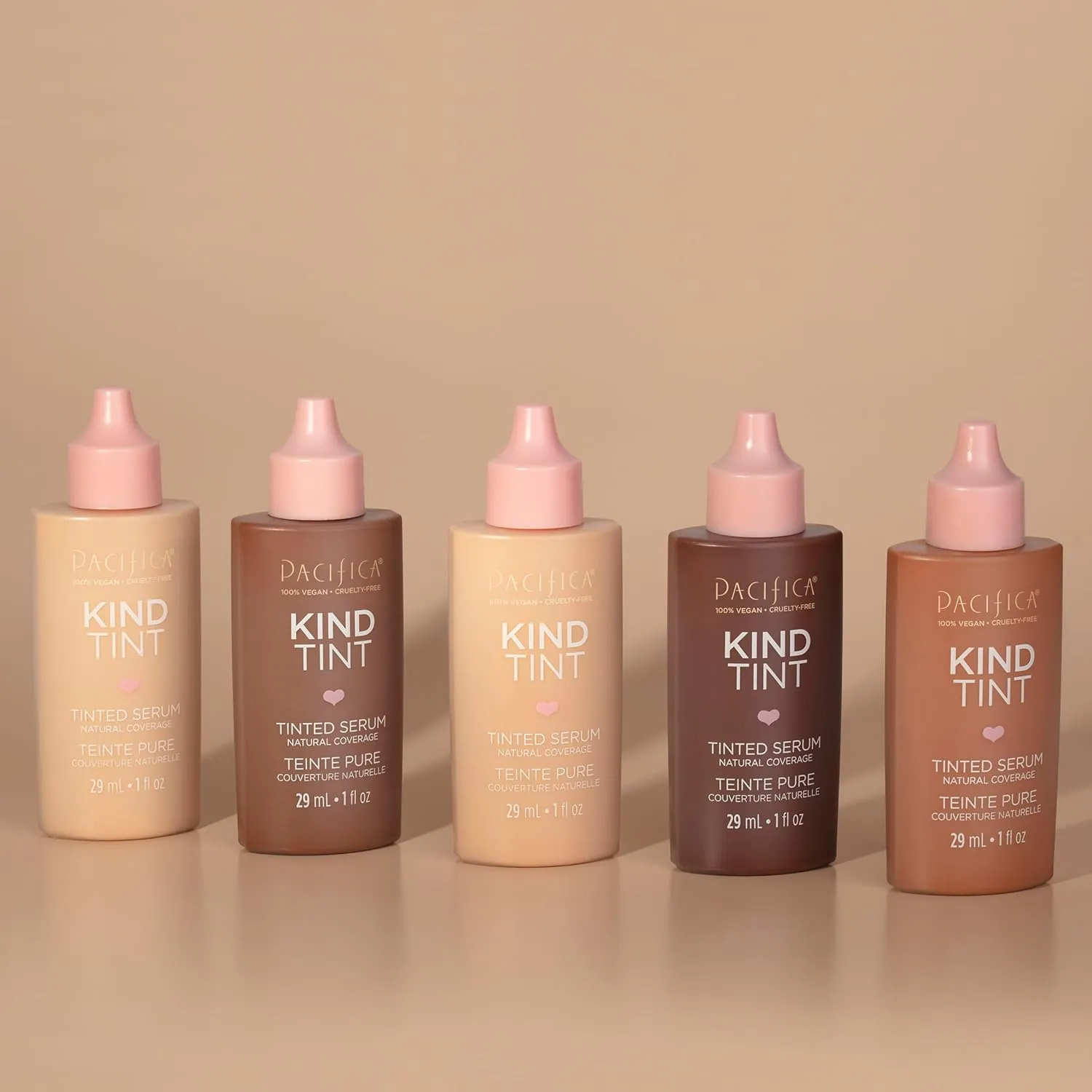 Pacifica Tinted Moisturizer  Kind Tint Serum, Lightweight Hydrating Foundation with Vegan Collagen & Hyaluronic Acid for Dewy Glow, Buildable Coverage, Vegan, 1 fl oz (Shade 04)