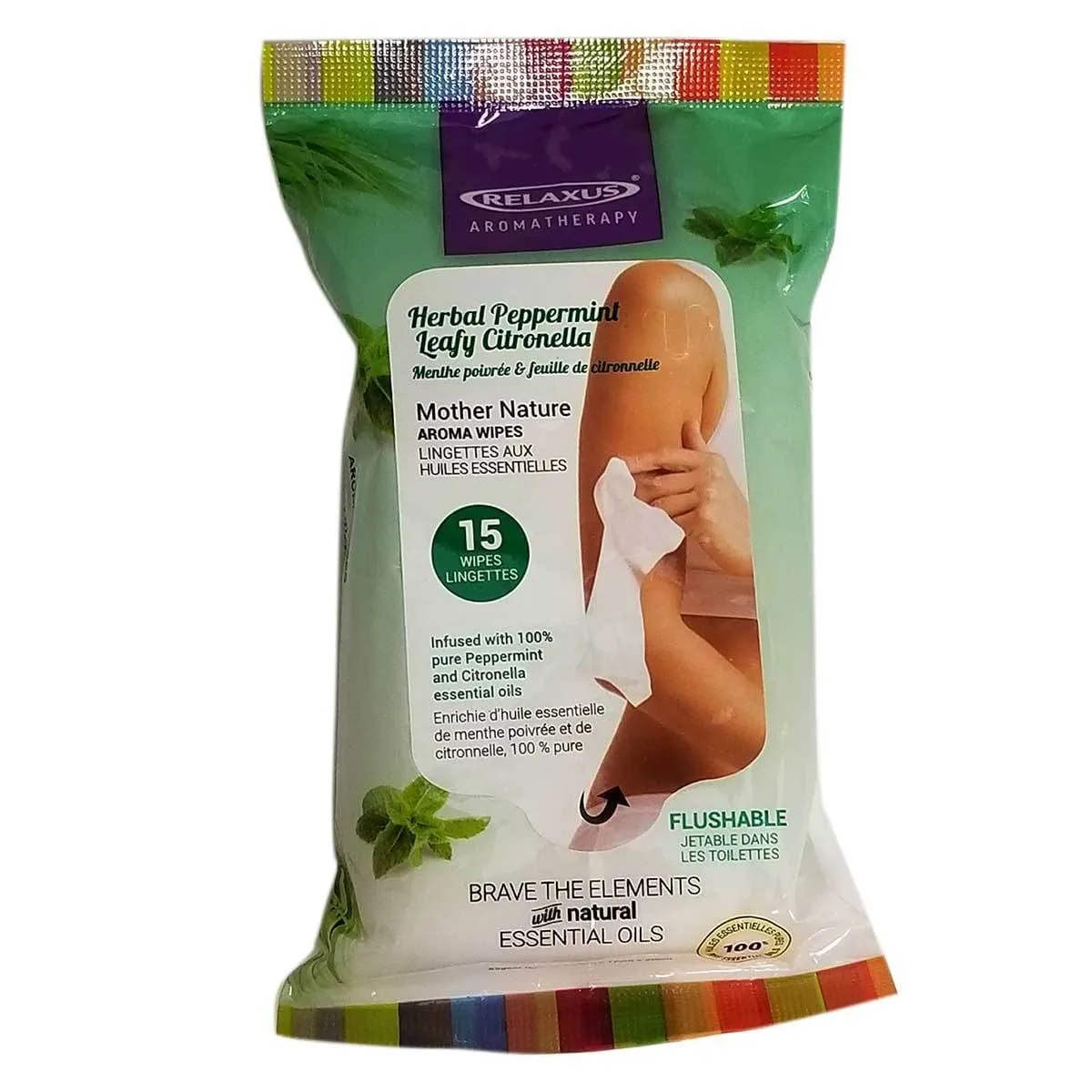 Peppermint and Leafy Citronella Facial Cleansing Wipes - Displayer of 12