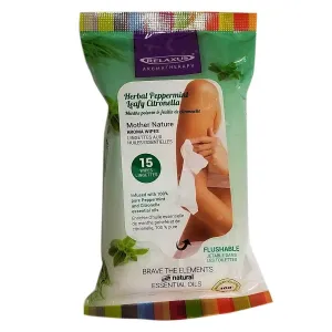 Peppermint and Leafy Citronella Facial Cleansing Wipes - Displayer of 12