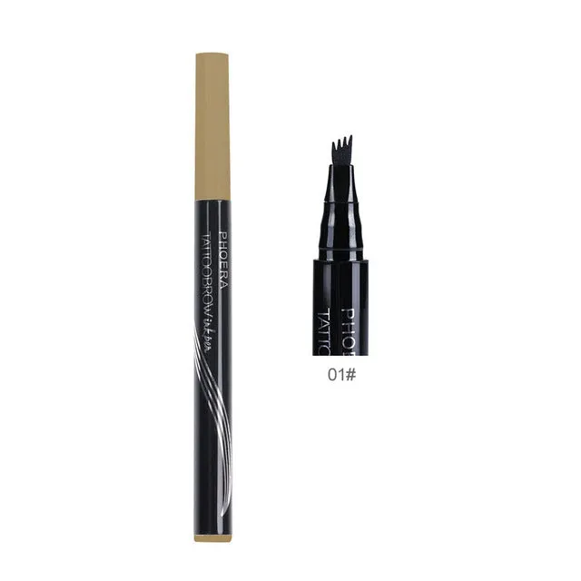 PHOERA automatique mat sourcil crayon étanche sourcil tatouage avec brosse longue durée cosmétiques sourcils stylo