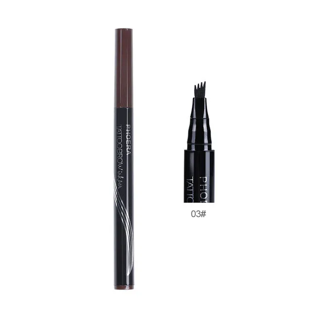 PHOERA automatique mat sourcil crayon étanche sourcil tatouage avec brosse longue durée cosmétiques sourcils stylo