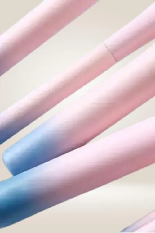 Pink And Blue Gradient Makeup Brush Set - 14 Pack