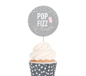 Pink Blush and Gray Pop Fizz Clink Wedding Nut Cups with Label Toppers DIY Party Favors Kit