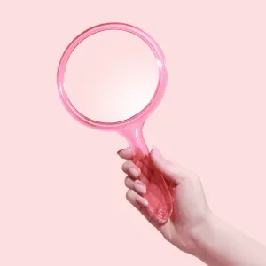 Pink Handheld Double Sided Lash Mirror Large