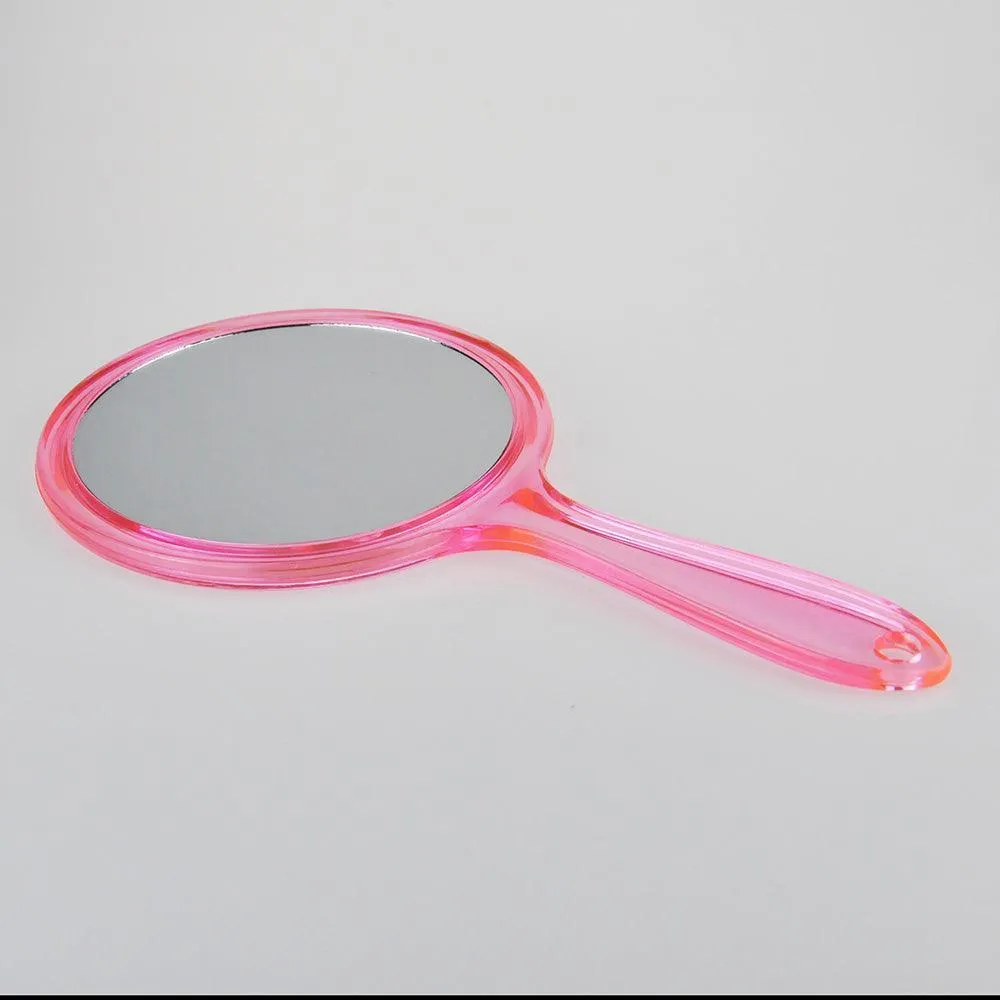 Pink Handheld Double Sided Lash Mirror Large