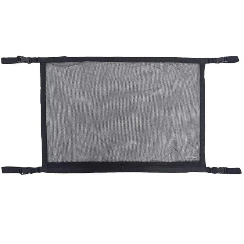 Portable Car Ceiling Space Saver Storage Net -  Double-Layer Mesh Storage Organizer with Adjustable Strap