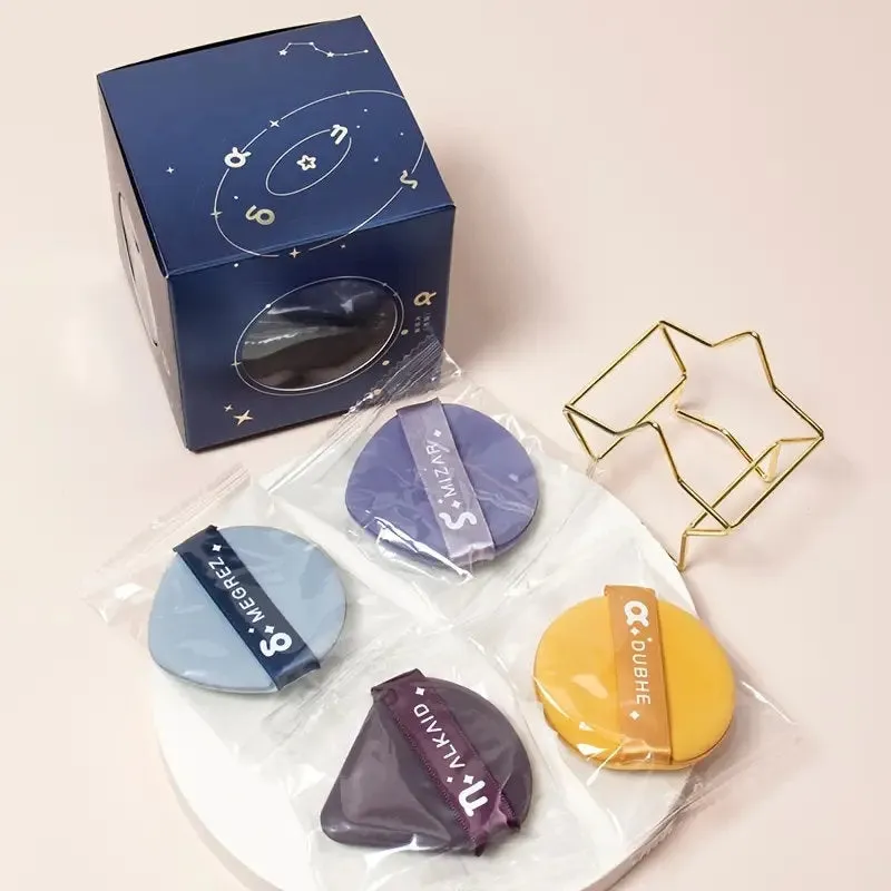 Powder Puff Kit | 4 Pieces Face Soft Triangle Round Oval Makeup Puff  1 Puff Holder For Loose Powder Mineral Powder Body Powder Cosmetic