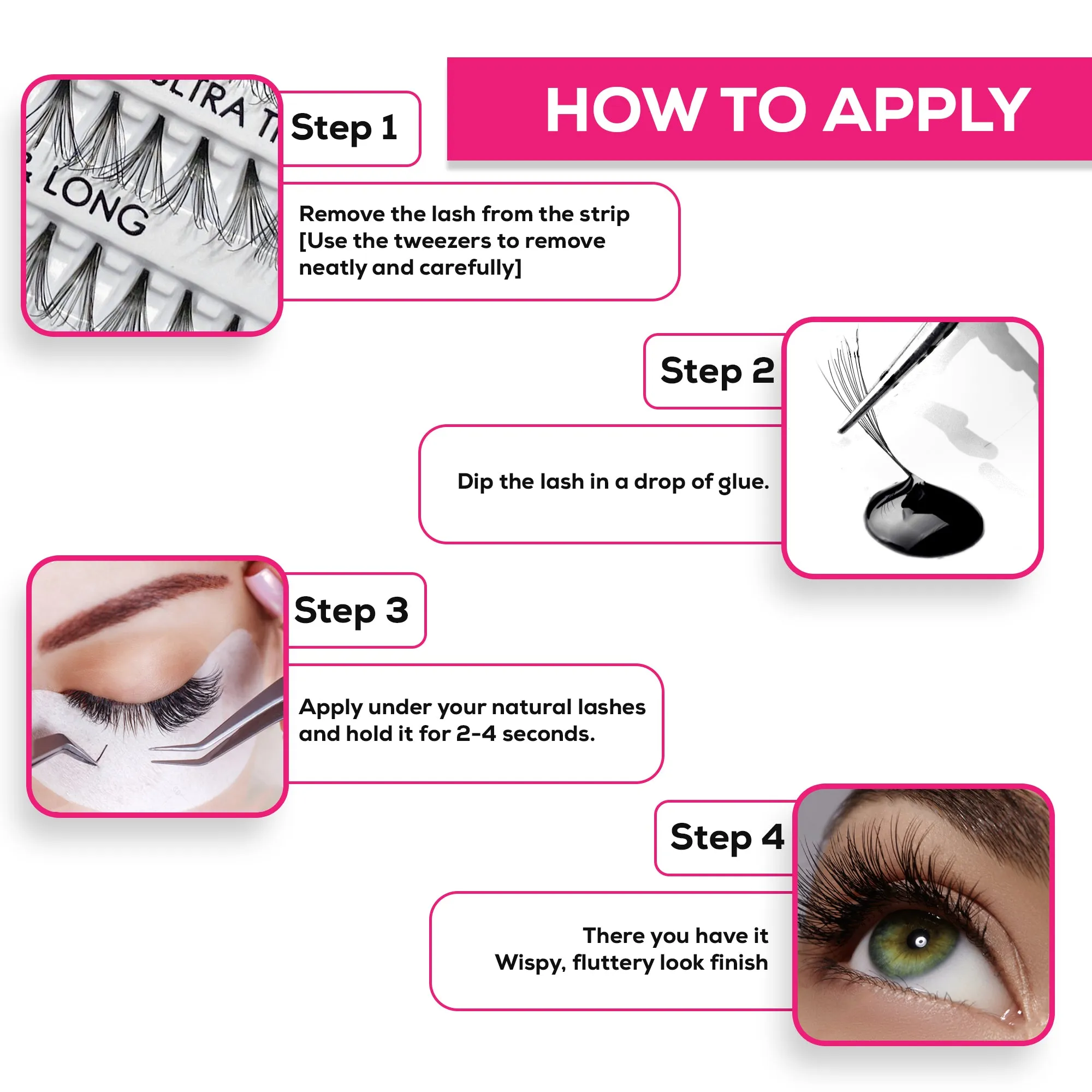 Professional Individual Ultra Thick Lashes, 7 Ply Flare Black, Knot Free & Short For Intense Volume (BF1004-Short)