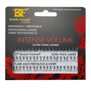 Professional Individual Ultra Thick Lashes, 7 Ply Flare Black, Knot Free & Short For Intense Volume (BF1004-Short)