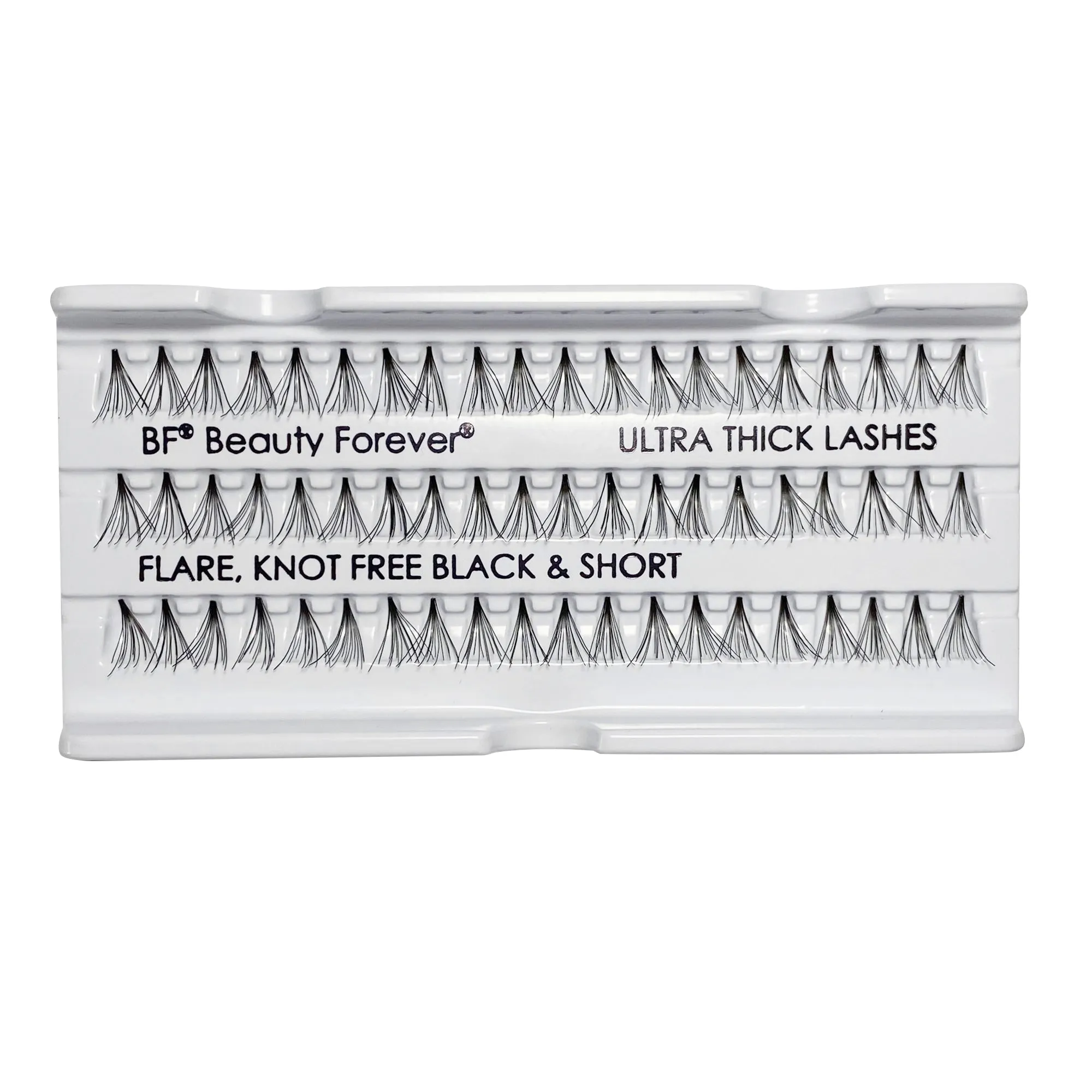 Professional Individual Ultra Thick Lashes, 7 Ply Flare Black, Knot Free & Short For Intense Volume (BF1004-Short)
