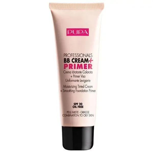 Professionals BB Cream & Primer SPF20 krem BB   baza pod makijaż do cery mieszanej i tłustej 001 Nude 50ml