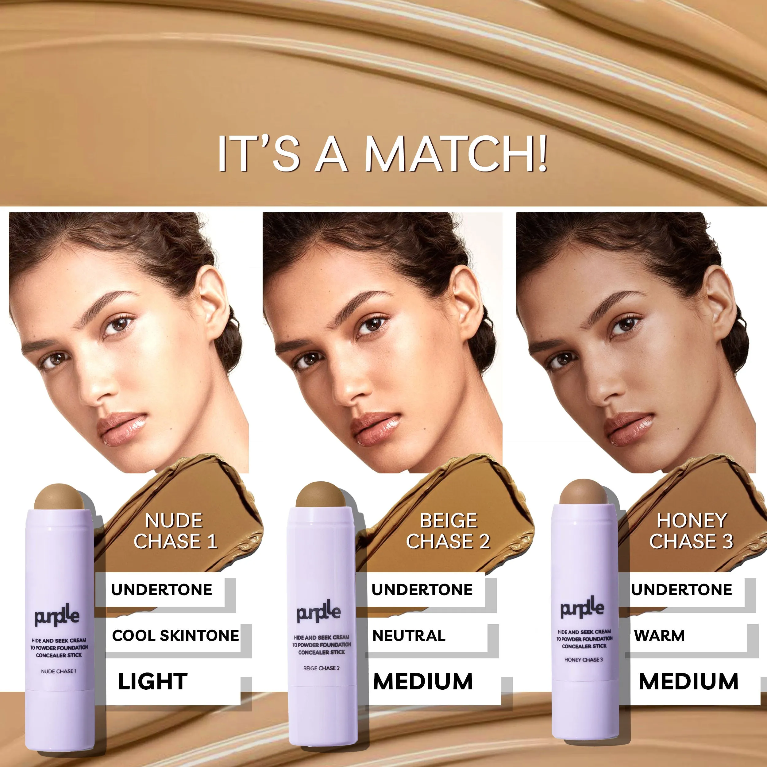 Purplle Hide and Seek Cream to Powder Foundation Concealer Stick Nude Chase 1